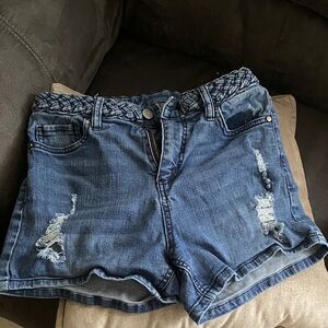 Francesca's Collections Distressed Blue Jean Shorts